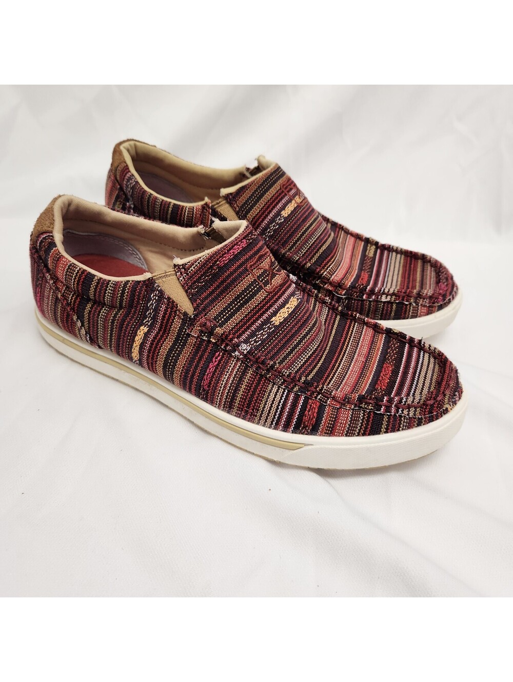 Twisted X Womens 7.5M WCA0046 Merlot Slip-On Sneakers Multi Color Shoes